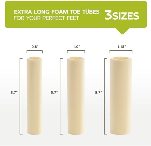 Three different sizes of gel lined toe sleeves for callus protection