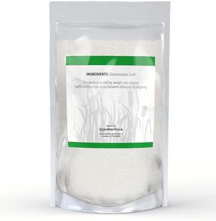 Unpretentious Diatomaceous Earth powder texture and packaging