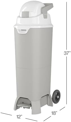 Foundations diaper pail showing the hands free foot pedal