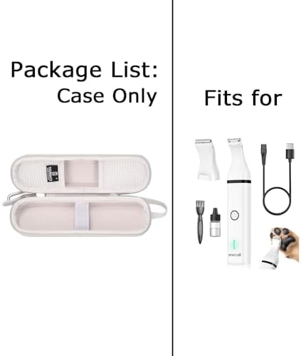 Compact Tourmate hard shell cover displaying side profile dimensions for pet trimmers.