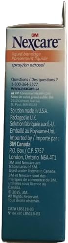 Nexcare no sting medical spray showing the portable packaging dimensions for travel kits