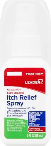Leader topical analgesic and skin protectant spray bottle for bug bites