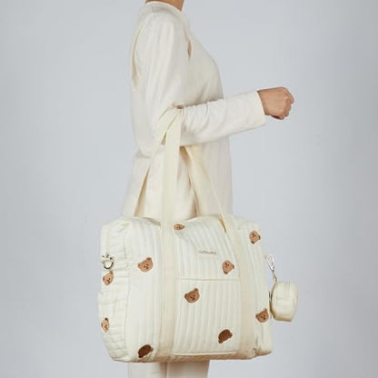 Gobabymart hospital bag for labor and delivery with quilted pattern