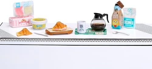 MGA's Miniverse Make It Mini Cafe collectible food items displayed inside the sphere packaging.