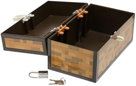 Minecraft officially licensed merchandise storage chest with functional padlock and keys.