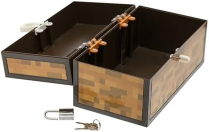 Minecraft officially licensed merchandise storage chest with functional padlock and keys.