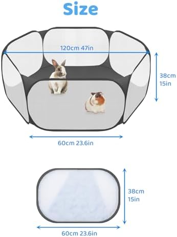 Amakunft Small Animal Playpen, Pop-Up Portable Play Yard for Guinea Pigs, Rabbits, Hamsters, Hedgehogs, Foldable Exercise Fence with Breathable Mesh for Indoor Outdoor Use - Image 6