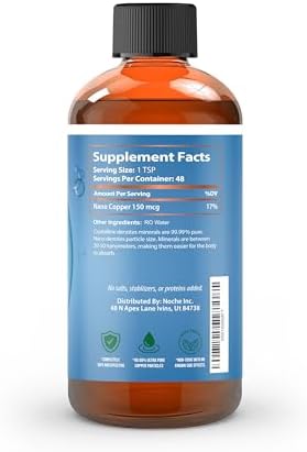 NutriNoche colloidal copper liquid supplement 8 fluid ounce bottle