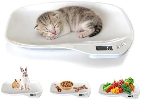HMRCYTE digital puppy scale top view with clean white surface and metric measurements