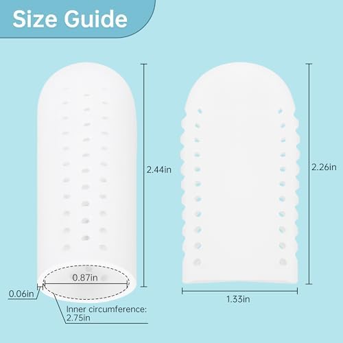Ten piece pack of white silicone big toe covers for men.