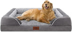 Comfort Expression Waterproof Orthopedic Dog Bed for Extra Large Dogs | Supportive Egg Crate Foam XL Pet Bed with Removable Bolster, Dog Couch with Washable Cover & Non-Slip Bottom, 42x30 Inch - Image 2