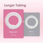Extra long replacement tubing pieces for flexible breast pumping sessions.