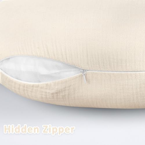 Close up of hidden zipper on DILIMI nursing pillow slipcover
