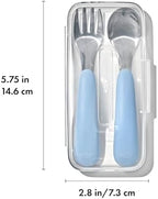OXO Tot utensil set packaging and travel case contents