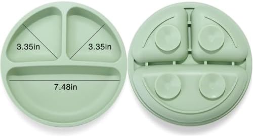 PandaEar toddler suction plate showing three separate food compartments