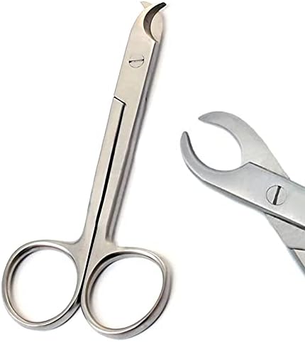 Sanju four point five inch pet nail scissors highlighting the ergonomic finger ring handles for precision control.
