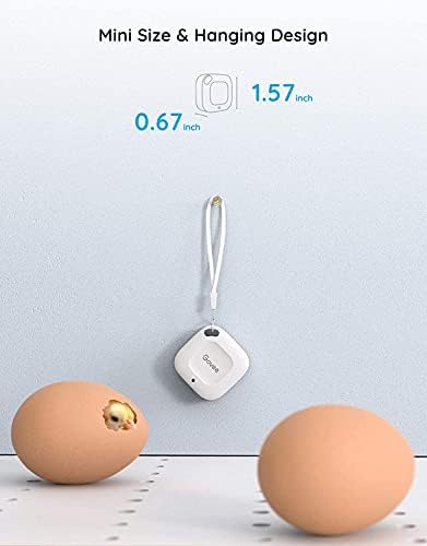 Govee environmental sensor monitoring ambient temperature and humidity inside a wooden wine cellar.