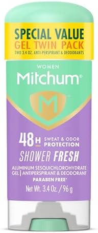 Mitchum clear gel underarm stick for women displaying 48 hour sweat protection details