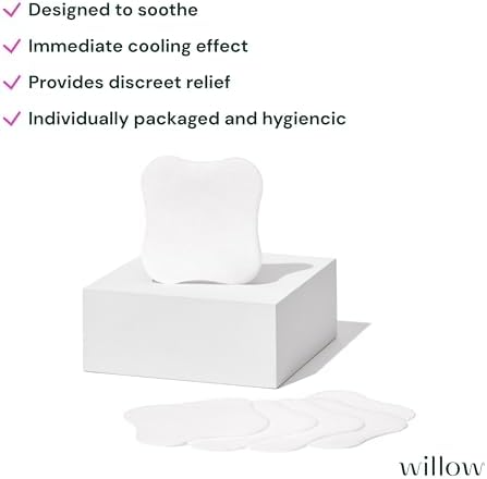 Usage demonstration of Willow cooling gel pads inside a nursing bra