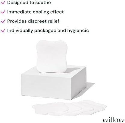 Usage demonstration of Willow cooling gel pads inside a nursing bra