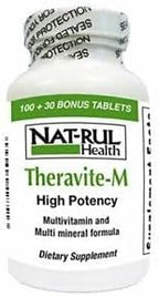 Nat-Rul Health Theravite M three pack supplement bottles display