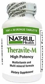 Three pack bundle of authentic USA imported Nat-Rul Theravite M multimineral formula supplements