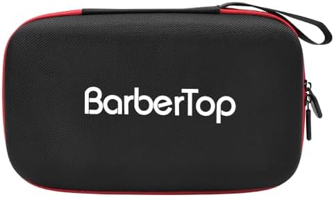 BarberTop travel clipper case opened showing adjustable compartments and inner elastic slots