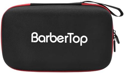 BarberTop travel clipper case opened showing adjustable compartments and inner elastic slots