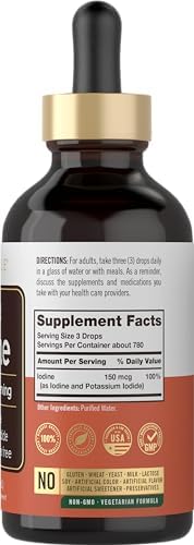 Carlyle Liquid Iodine 4 Fluid Ounces supplement bottle side view