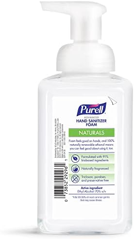 Purell Advanced Hand Sanitizer Naturals Foam with Plant-Based Ethanol, 10 fl oz Foam Pump Bottle (Pack of 3), 3001-06-EC - Image 2