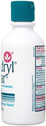 Caladryl Clear 6 ounce bottle showing active ingredients pramoxine and zinc acetate