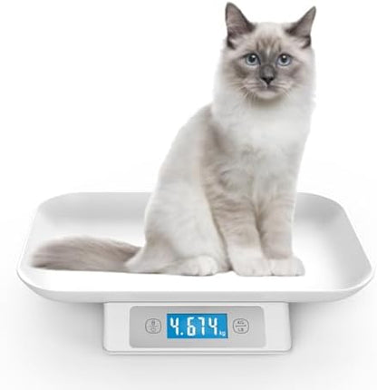 MINDPET-MED small animal weight scale with a newborn puppy resting inside the tray