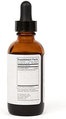 Concentrated alcohol-free Holy Basil herbal supplement bottle