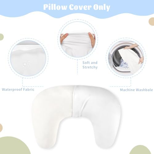 Hooyax nursing pillow cover installed on standard feeding pillow