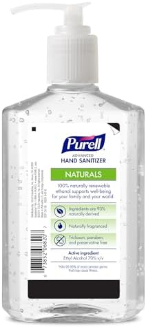 Purell NATURALS Advanced Hand Sanitizer Gel, with Skin Conditioners and Essential Oils, 12 fl oz Counter Top Pump Bottle (Case of 12) - 9629-12 - Image 2