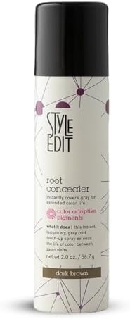 Style Edit Root Concealer professional salon quality grey hair cover up aerosol can nozzle details