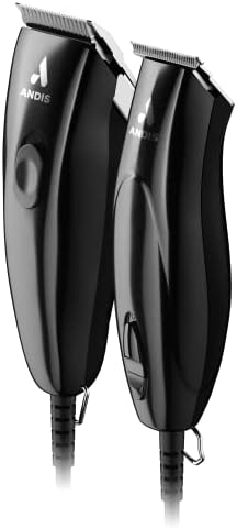 Four attachment comb guards and cleaning accessories included in the Andis pivot motor kit.