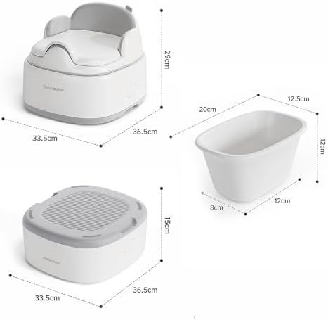 Toddler using Bebamour potty as a stable step stool