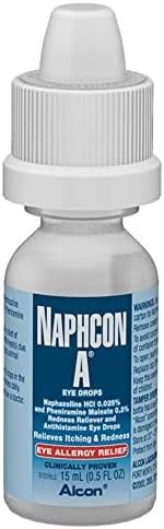 Alcon Naphcon-A 15ml eye drops packaging showing active ingredients