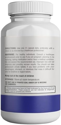 Side view label of Health Life electrolyte supplement displaying sodium and potassium mineral facts