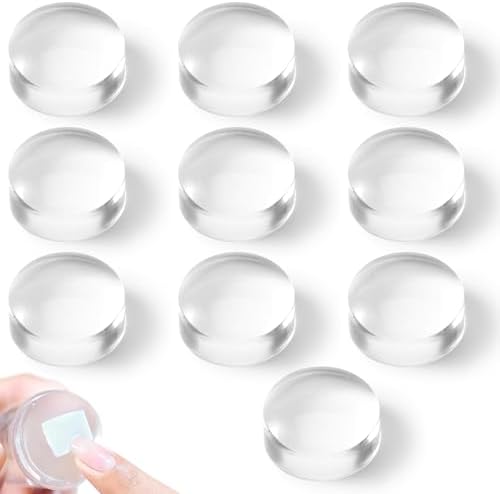 Fyntave clear jelly silicone nail art stamper heads front view