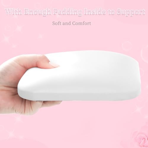 Detailed view of nail technician arm cushion material