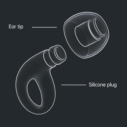 Close up view of the durable and washable medical grade silicone material of QWH earplugs.