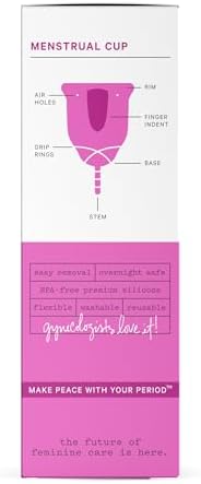 The Honey Pot Company menstrual cup showing stem and flexible rim