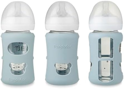 Close up of bear-shaped window on PandaEar silicone bottle sleeve
