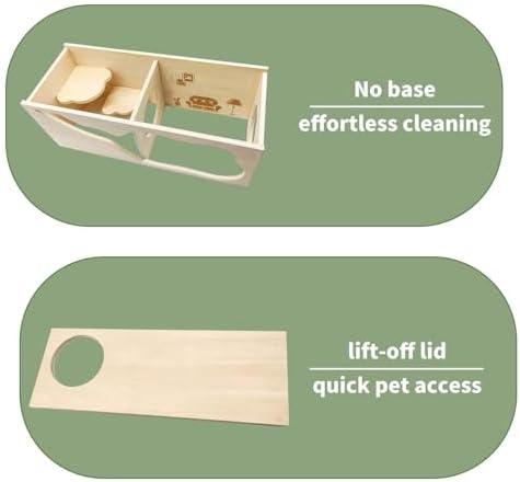 Marchul Magnetic Hamster Hideout Wooden House Chamber for Small Animals Pets Tunnel Exploring Toys for Dwarf Hamsters, Syrian, Gerbils, Hedgehogs, Rats, Mice (Living Room) - Image 5