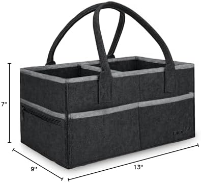Collapsed Runsabay diaper caddy showing portable design