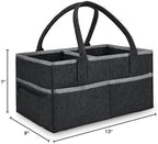 Collapsed Runsabay diaper caddy showing portable design