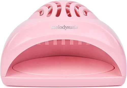 Side view of pink MelodySusie mini nail fan
