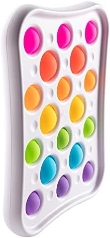 Toddler educational popping toy with vibrant multi-colored silicone buttons in a durable frame.